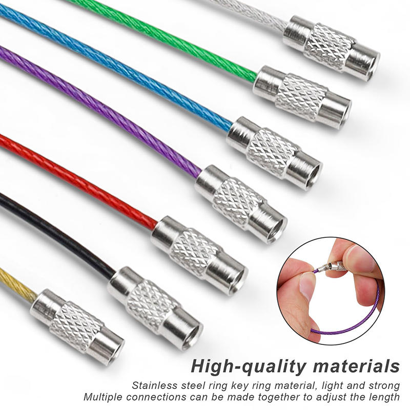 10/20 шт. Кольца для брелоков с винтовым замком - Прочные петли из стального троса, аксессуары для кемпинга, для ключей, рюкзака и снаряжения для активного отдыха