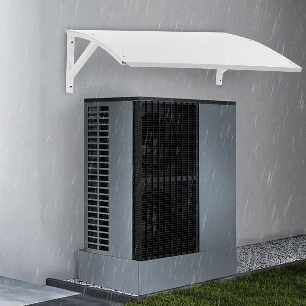Наружный чехол для кондиционера, Всепогодный солнцезащитный чехол для кондиционера, Белый настенный защитный чехол для блока, Металлический корпус для наружного блока