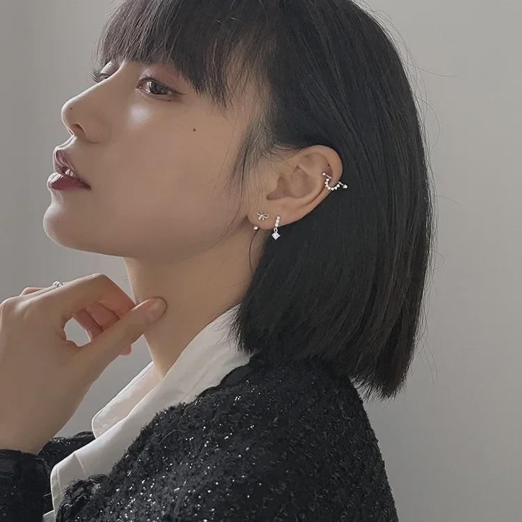 Серьги-гвоздики с винтовой пряжкой из посеребренного серебра 925 пробы для женщин — нишевый дизайн, высококачественные серьги-гвоздики в форме косточки, холодный стиль, летние аксессуары