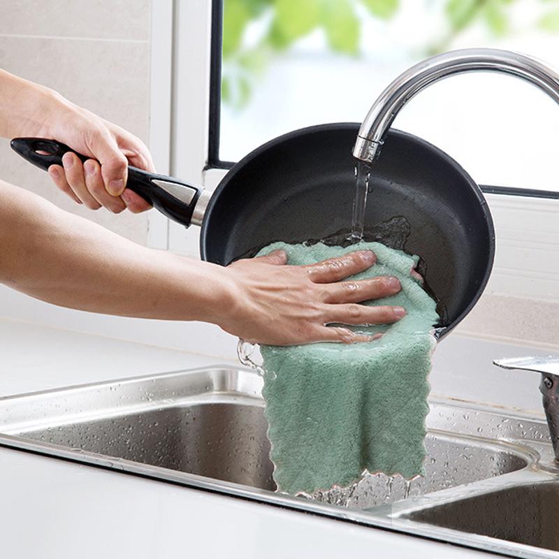 Popular High-efficiency Household Cleaning Towel Tableware Dish Cloth Super Absorbent 1PC High Quality Kitchen Tools  Accessories