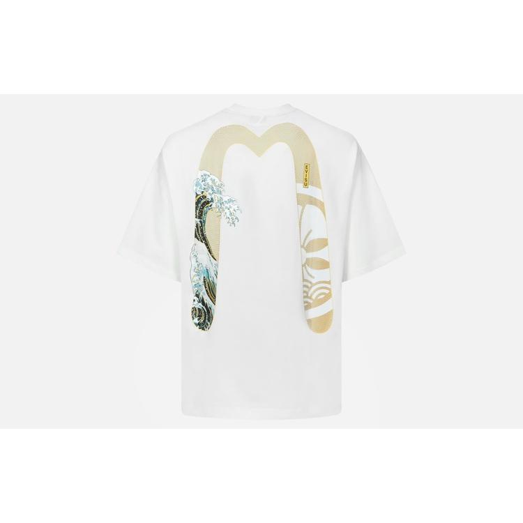 Evisu Хлопковая футболка с принтом «Большая волна» Daicock 2ESHTM4TS7067RXCT