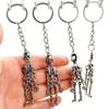 Skull Keychain Punk Multi-Jointed Skeleton Keyring Car Charms Gothic Horror Pendant Halloween Ghost Head Jewelry Couple Gift