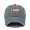 Retro American flag print baseball cap with sun protection and patriotic design for men and women to wear all seasons