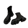 Women Platform Snow Ankle Boots Mid Heels Fashion Motorcycle Boots  Trend Winter Designer Leather Shoes Goth Botas De Mujer