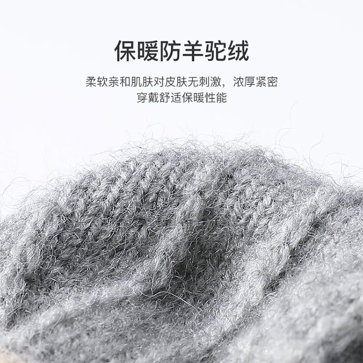 1 Pair Of Women's Gloves Warm Windproof Outdoor Alpaca Fleece Knitted Fingerless Gloves