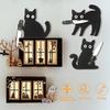 Yousheng Black Cat Door Topper Halloween Door Frame Decoration Spooky Wooden Cat In Playful Poses Wall Art Decor for Entryway Kitchen Shelf