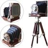 Antique Vintage Look Film Camera Wooden Tripod Collectible Studio Gift Item Brown Colour 55.88 Cm