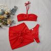 Women's Swimwear Three Piece Bikini High Waist Women's Swimwear Flower Beachwear