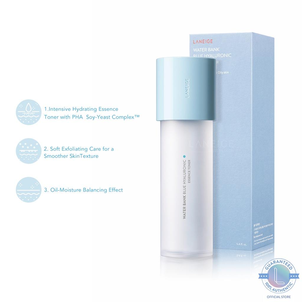 LANEIGE Тоник Water Bank Blue Hyaluronic Essence 160 мл(для жирной кожи)  Мягкий отшелушивающий уход для более гладкой текстуры кожи.