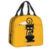 Женская сумка для ланча с кошкой, многоразовая, термоизолированная, для школы, многофункциональная, для еды, бенто-бокс