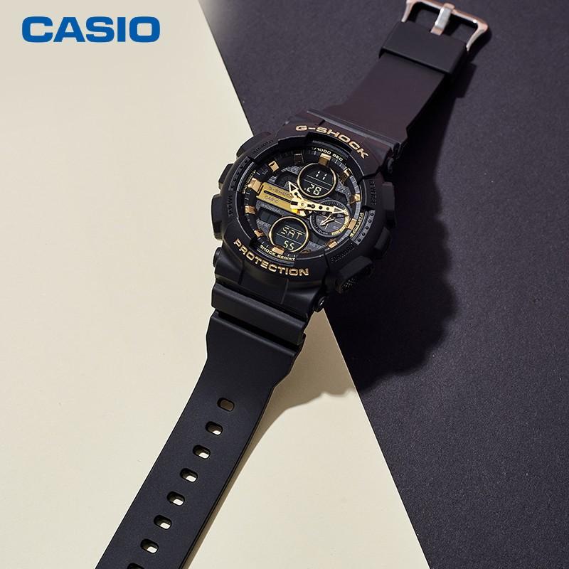 Casio Серия с двойным ЖК/аналоговым дисплеем G-SHOCK Черный Воин Модный Уличный Ударопрочный и Антимагнитный Кварцевый Механизм Ремешок из Смолы GMA-S140M-1APRD