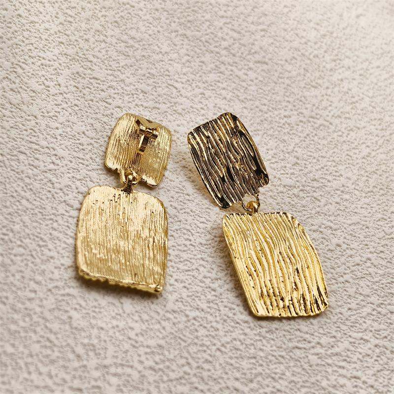 Клипсы для ушей без отверстий для ушей квадратные полосатые преувеличенные серьги ретро роскошные модные клипсы для ушей