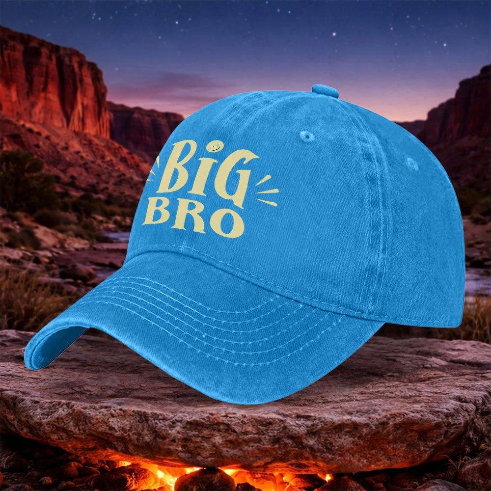 BIG BRO Vintage Baseball Cap for Unisex Women Lightweight Hook Loop Unisex Washed Cap for Outdoor Sports Camping Travel