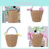 Мини сумка-ведро плетеная детская весенне-летняя сезонная корзина для отпуска пляжная сумочка