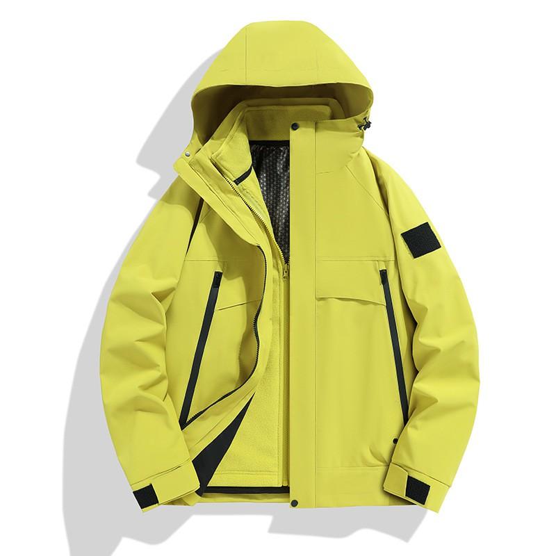 3-in-1 Fleece Lined Jacket Men Women Outdoor Hiking Skiing Waterproof Windproof Fall Winter