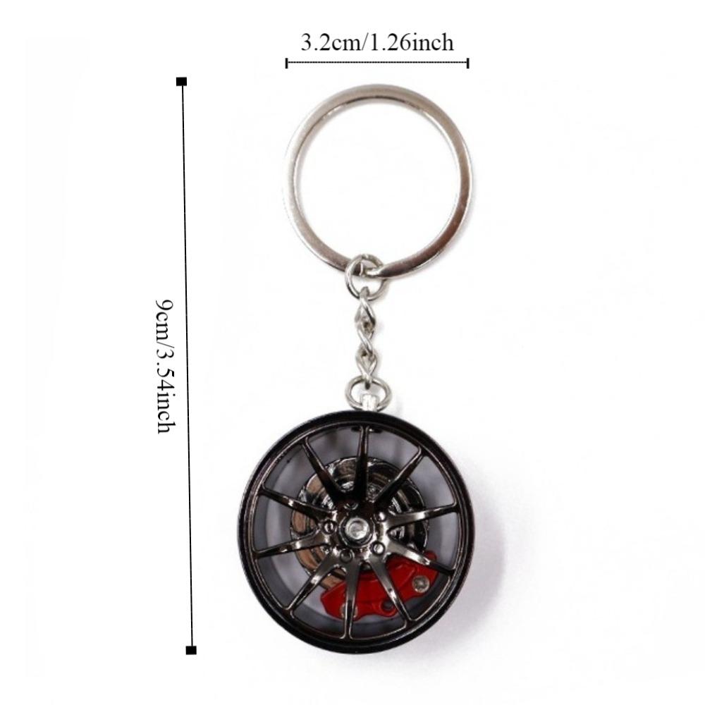 3D Wheel Hub Car Key Chain Fidget Toy Fingertip Gadget Keyring Lovely Gift