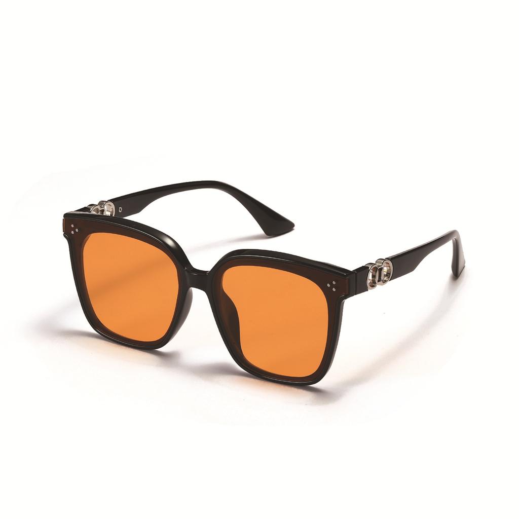 Очки B343 Rivet Square Large Frame Trendy Temple Metal Sunglasses Women's Sunglasses Trendy Men