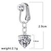 Zircon Faux Belly Rings Dangling Chain Style Fake Belly Button New No Piercing Belly Ring  Women