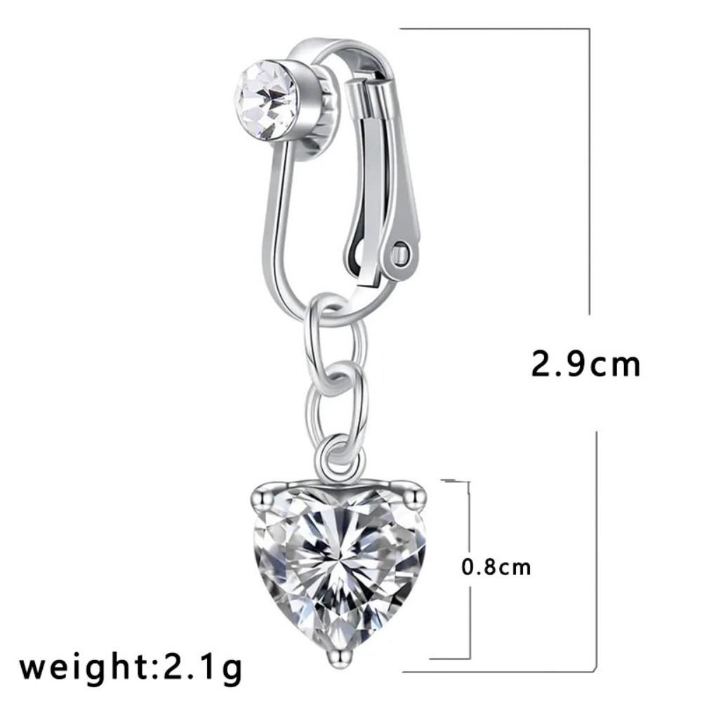 Zircon Faux Belly Rings Dangling Chain Style Fake Belly Button New No Piercing Belly Ring Women