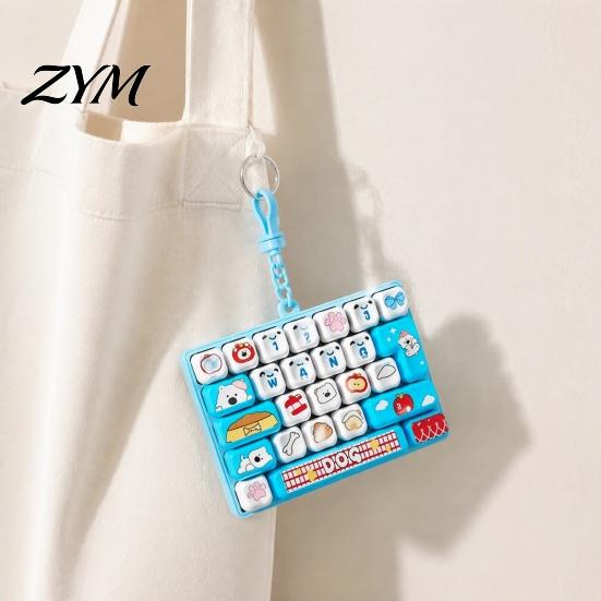 Stress Relief Gadget 26-Key Keyboard Fidget Toy, Animal Theme Push Bubble Keyboard, Mini for Backpack Purse Charm Adults Sensory Toy