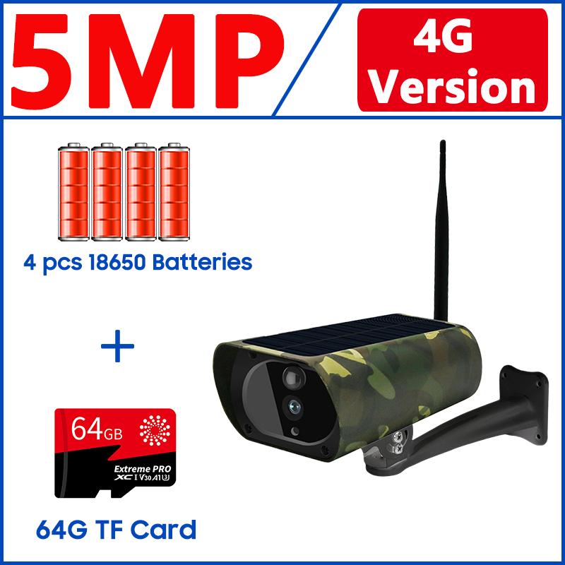 4G SIM Солнечная наружная водонепроницаемая 5MP 2K беспроводная камера обнаружения людей/животных наблюдение двусторонняя связь безопасность дикая природа камера