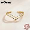 925 Sterling Silver Gold Plated Victoria's Rings, Women Stackable Adjustable Ring