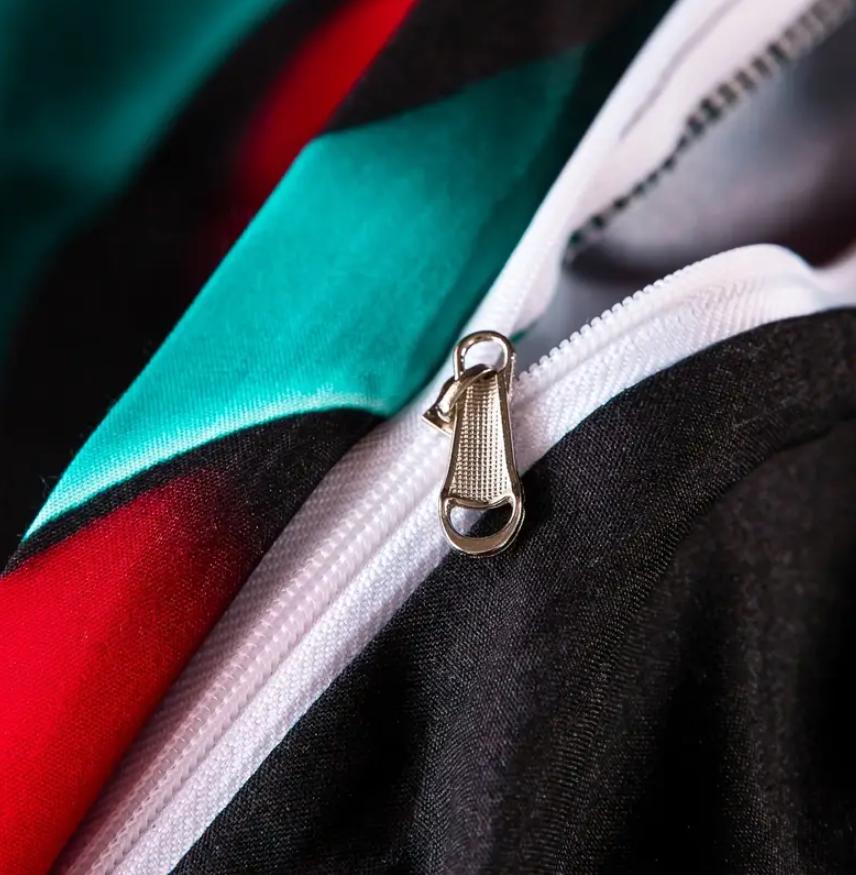 Яркий тканый полиэстер 3 предмета Постельный комплект Легкий в уходе с пододеяльником на молнии и наволочками, Всесезонный