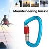 D Shape Carabiner High Strength Aluminum Alloy Carabiner Clip Heavy Duty 25KN Screwgate Mountaineering Buckle for Camping Hiking Climbing