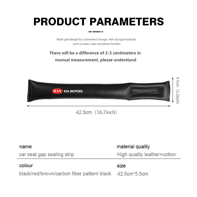 AEK4 For KIA Car Seat Gap Filler Strips Soft Waterproof Leak-proof Filler Padding Sportage Rio Ceed Niro Soul Stonic Picanto Proceed