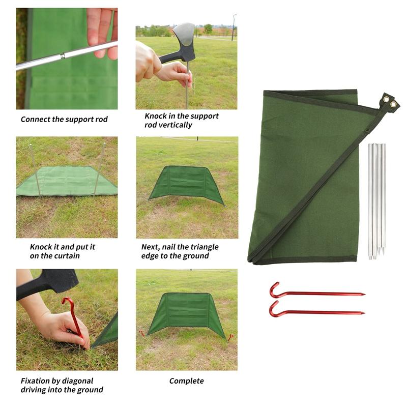 Инструмент для отдыха на природе Удобная ветрозащитная ткань Противопожарная занавеска Кемпинг Пикник Костер Ветрозащитная ткань Аксессуары для скалолазания