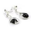 Les Trésors De Lily [I2563] - Серебряные серьги 'Déesse Noir de Jais' серебристо-черные (родиевое покрытие) - 32x11 мм