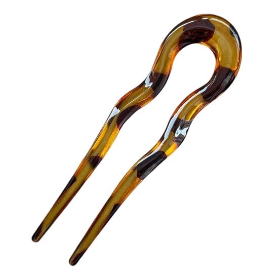 Акриловая заколка для волос, волнистая U-образная шпилька для волос, женская заколка-пучок на затылке, легкий повседневный аксессуар для волос