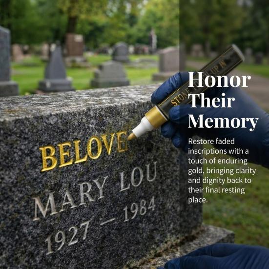Tombstone Marker Pen for Restoring Faded Inscriptions Precise Tip Stone Touch-Up Pen Fast-Drying Marking Pen for Memorials And Monuments