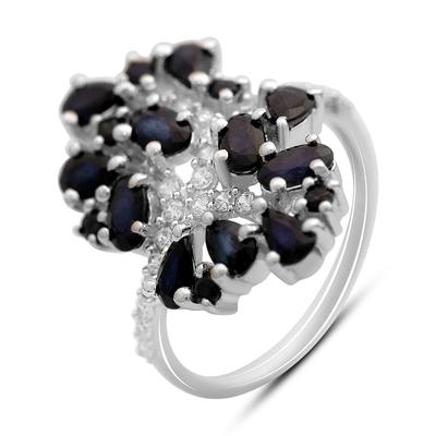 Серебряное кольцо с натуральным сапфиром 3.66ct, вес изделия 4,47 гр (2170327)