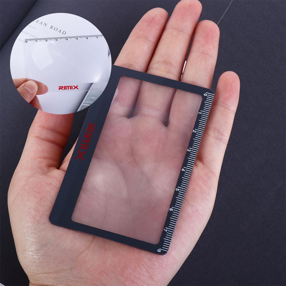 With Scale Hd Reading Mirror Card Magnifying Glass 3X Fresnel Lens Outdoor Fire Magnifying Glass