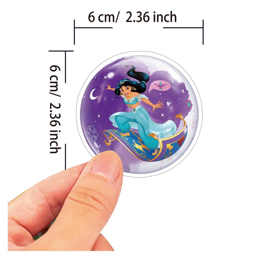 C-195 54 листа мультяшных глянцевых наклеек «Принцесса Жасмин и лампа Аладдина» для детей