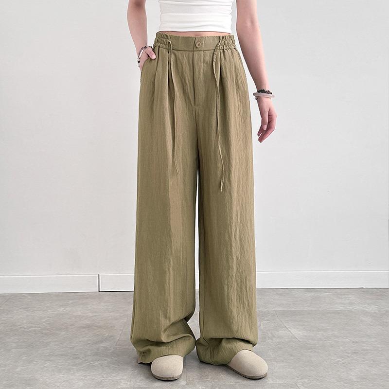 Tencel Linen Wide-leg Pants Women's Summer Thin New High-waisted Straight Loose Casual Mopping Pants