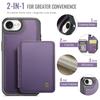 For iPhone 16e Case JEEHOOD J05 Leather Mobile Cover with Detachable Magnetic Card Bag