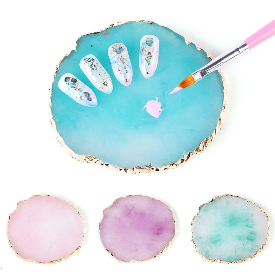 Puntos Nail Art Resin Makeup Mixer Plate Polish Mixing Palette Foundation Coloring Palette