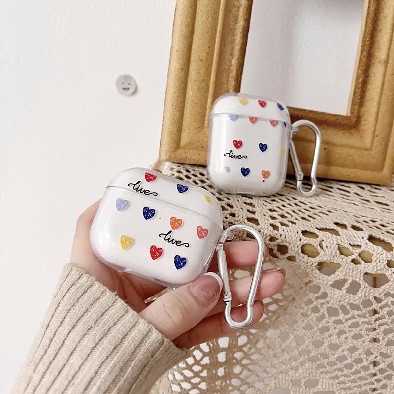 Прекрасный красочный защитный чехол с сердечком для AirPods 1 2 3 airpods pro airpods pro 2, чехол с защитой от падения для наушников Bluetooth