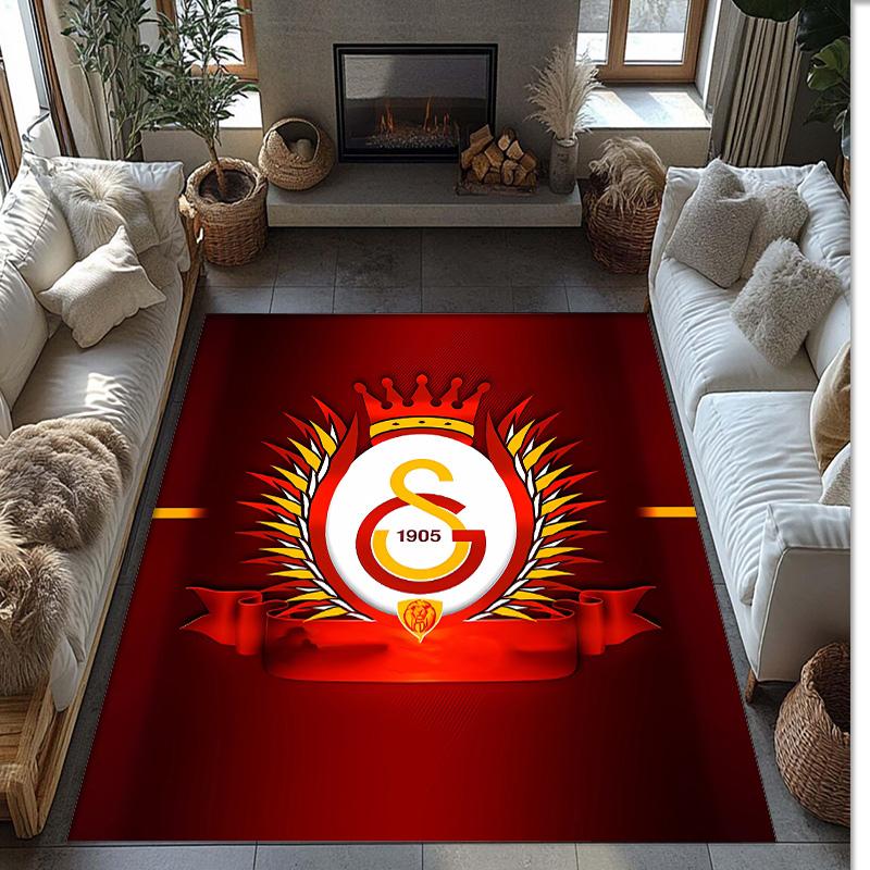 Кристальный велюровый ковер с принтом Galatasaray, Мягкий противоскользящий влаговпитывающий коврик для гостиной, спальни