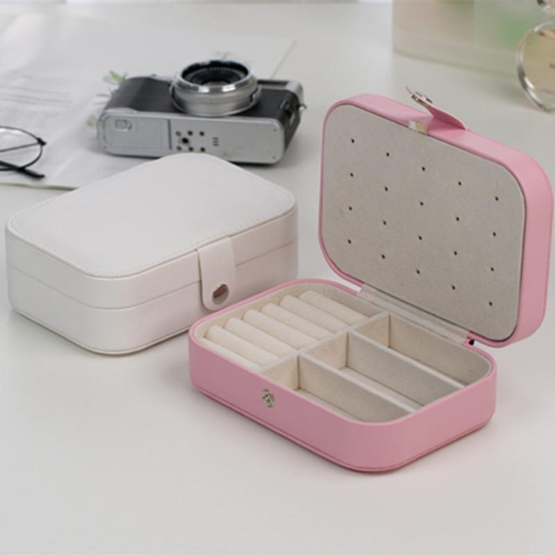 Jewelry box, jewelry organizer, multifunctional portable creative leather jewelry case, korean style accessories