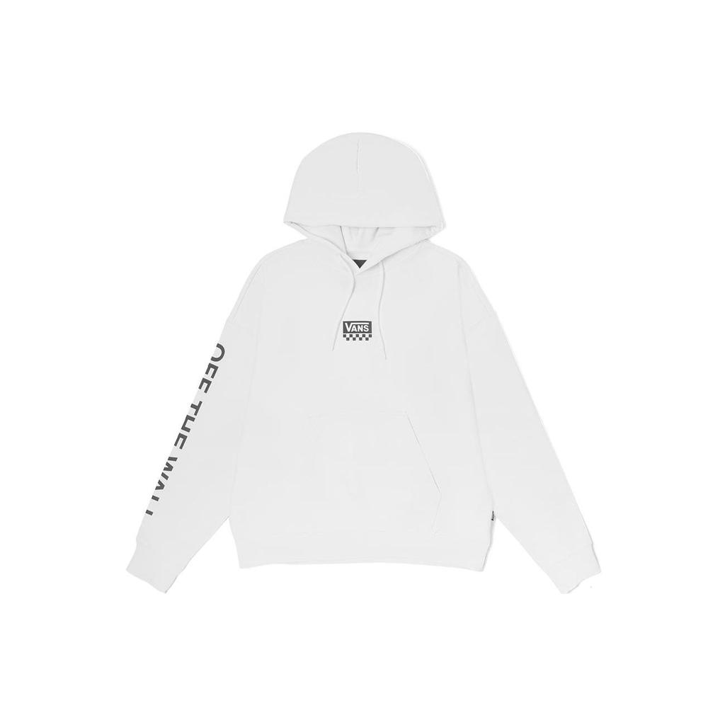 Vans FW22 Logo Print Drawstring Hoodie Unisex Hoodies White VN00090UWHT