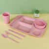 Student and Children's Compartments Plate, Soup Bowl, Fork, Spoon, Chopsticks, Water Cup Set, Office Worker Plate, Fat-reducing Plate