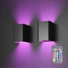 Square Led Wall Lights Aisle Corridor Dimmable Multicolor Up Down Lamp With Infrared Remote Control