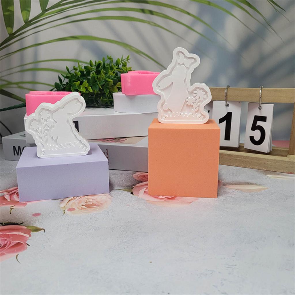 Rabbit Shape Candle Molds Animal Resin Molds for Making Candle Soap Chocolate Cake Fondant Decorations Baking DIY Craft