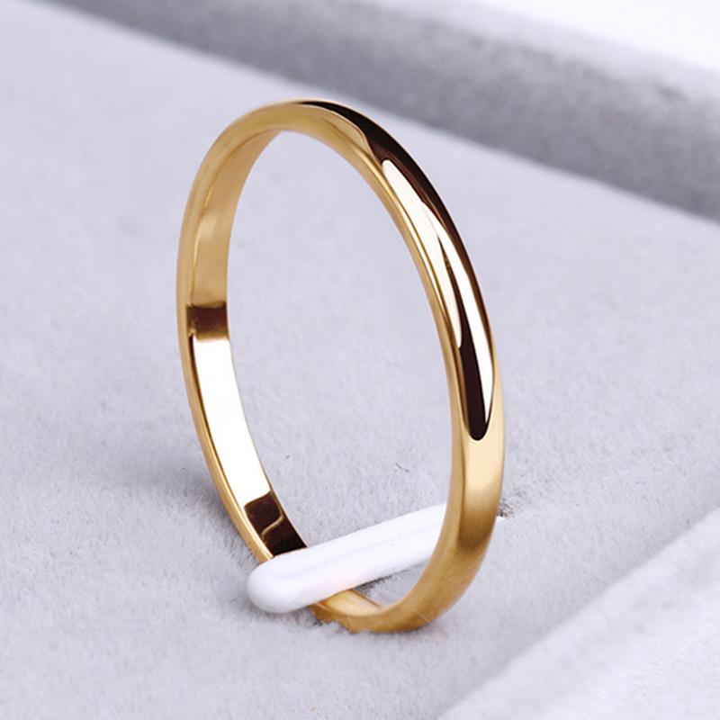 Stainless Steel Rings Rose Gold Anti-allergy Smooth Simple Wedding Couples Rings Bijouterie