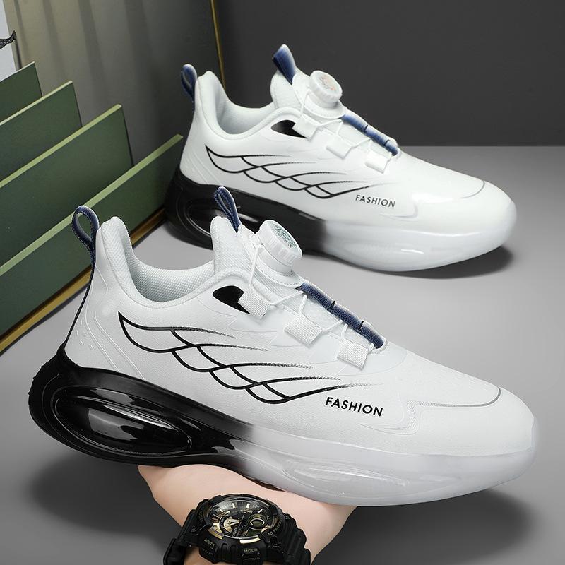 2025 Spring and Autumn Men's Shoes Large Size Air Cushion Mesh Breathable Casual Shoes Comfortable Running Shoes Thick Bottom Sneakers