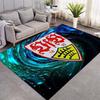 VfB Stuttgart Club Logo Galaxy Area Rug, Non Slip Blue Green Floor Mat for Living Room Bedroom Soccer Fan Home Decor