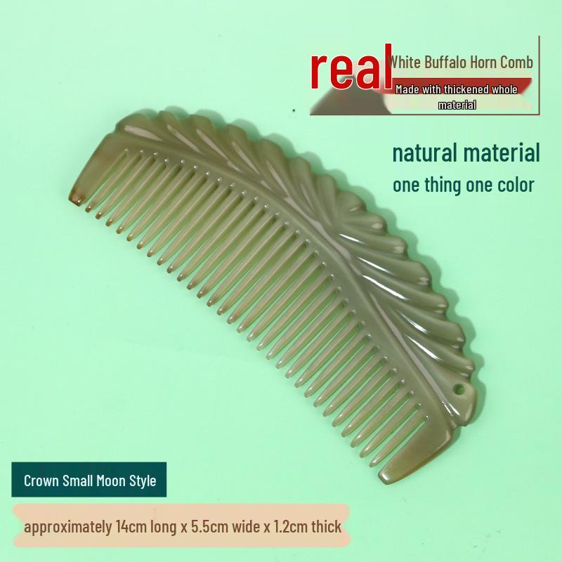 Утолщенная Премиальная Резная Белая Буйволиная Роговая Расческа - Доступны Различные Стилі